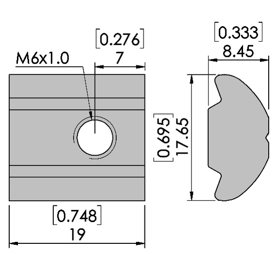 M6x1.0 20mm Bright Zinc 1Hole Std Offset Nut (10 PK)